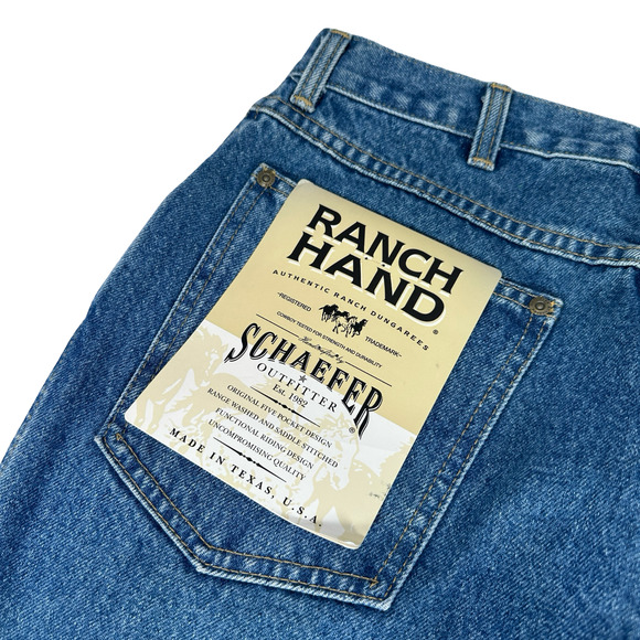 Schaefer Outfitter Ranch Hand Dungaree Jeans Men’s 34x30 Blue Denim Straight USA - Picture 5 of 12